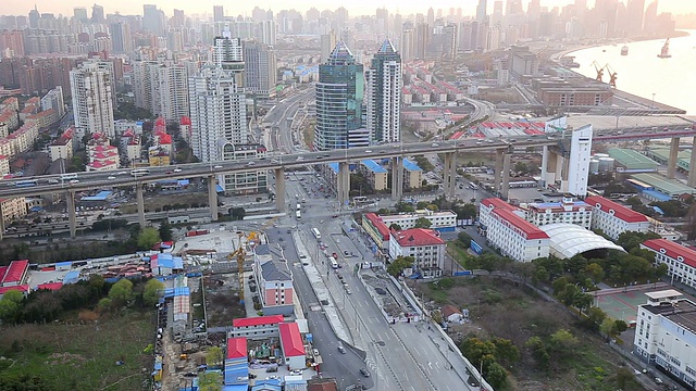 道路交通的高角度视图视频素材