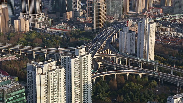 道路交通的高角度视图视频素材