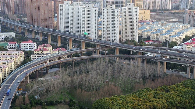 道路交通的高角度视图视频素材