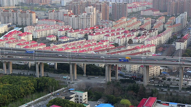 道路交通的高角度视图视频素材