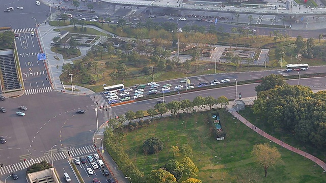 道路交通的高角度视图视频素材