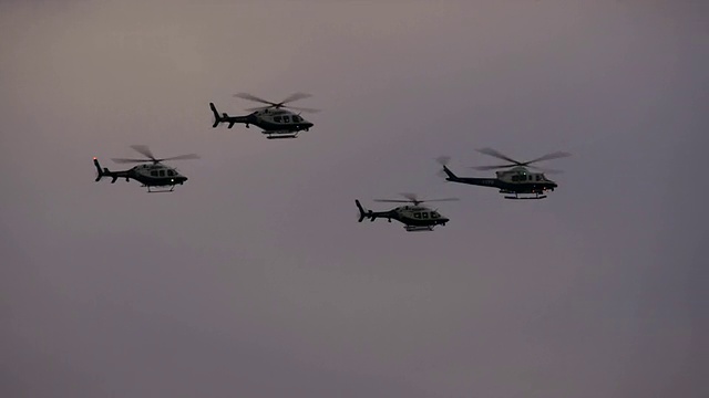 7月4日，纽约警局直升机编队视频素材