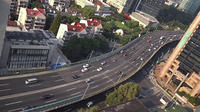 道路交通的高角度视图视频素材