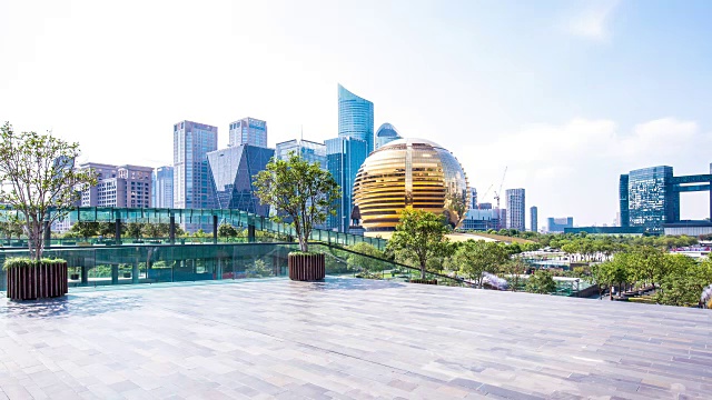 杭州现代城市景观，timelaspe，4k视频素材画面4