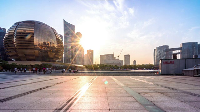 杭州现代城市景观，timelaspe，hyperlapse，4k视频素材画面1