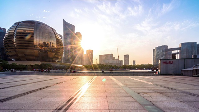 杭州现代城市景观，timelaspe，hyperlapse，4k视频素材画面4