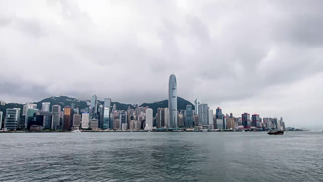 香港的天际线和海港的时光流逝视频素材