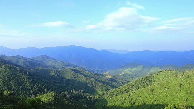 高清:森林覆盖的山脉视频素材