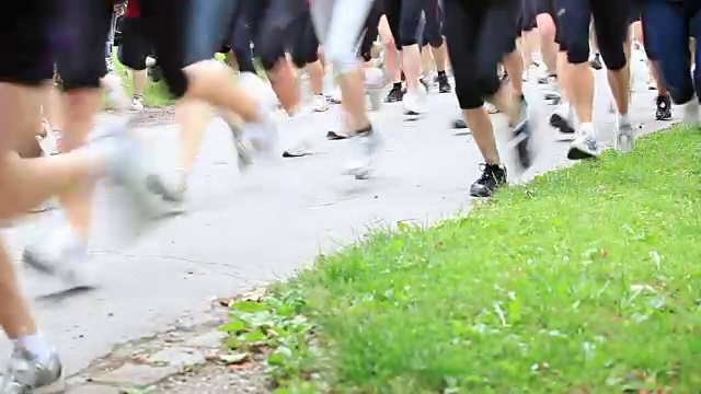 女子跑马拉松视频素材