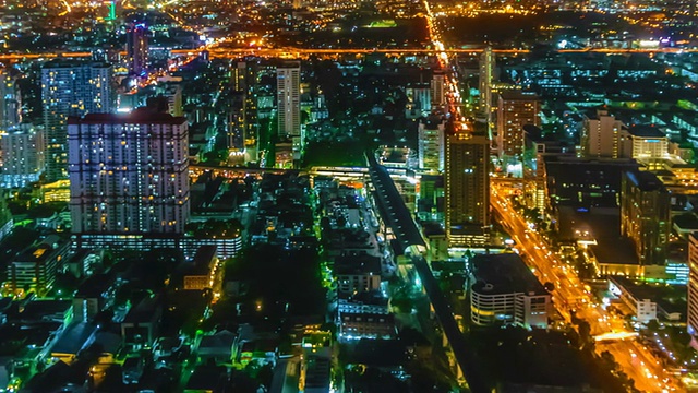 曼谷夜景的时间变化视频素材