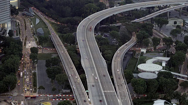 高速公路交通鸟瞰图视频素材