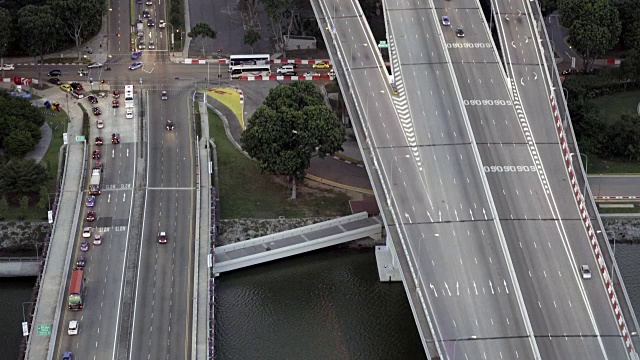 高速公路交通鸟瞰图视频素材