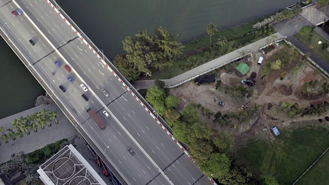 高速公路交通鸟瞰图视频素材