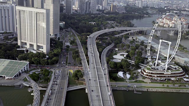 高速公路交通鸟瞰图视频素材