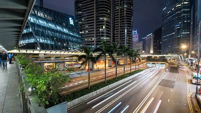 4k，延时，夜城香港视频素材