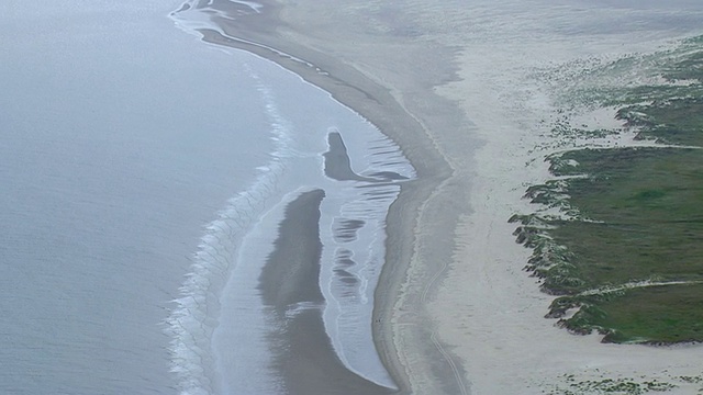 博库姆岛和北海海岸线/博库姆，下萨克森州的WS空中ZI视图视频素材