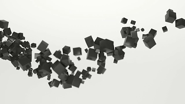 抽象立方体粒子云飞掠缓慢移动视频素材画面1