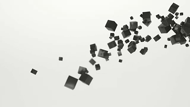 抽象立方体粒子云飞掠缓慢移动视频素材画面2