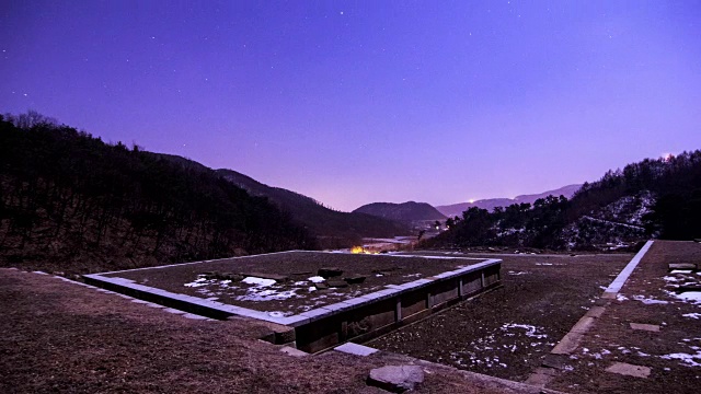 星世斋(历史寺庙遗址)的夜景视频素材