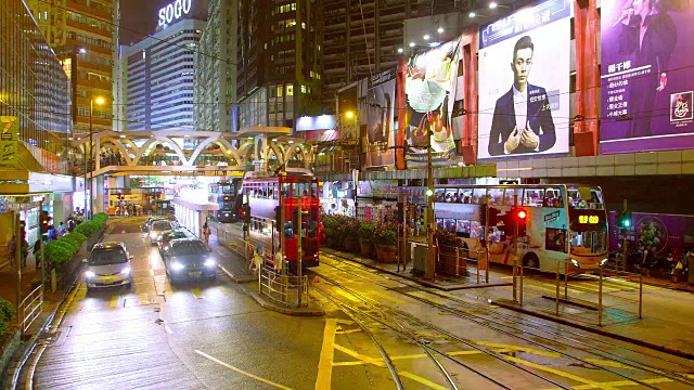 香港夜晚的街道视频素材