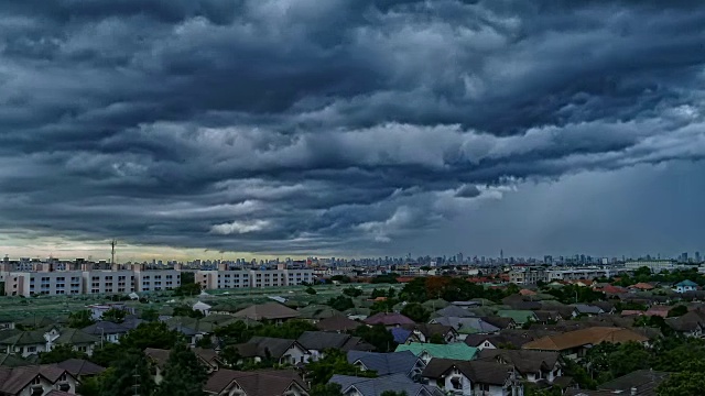 阴天下雨间隔拍摄。视频素材