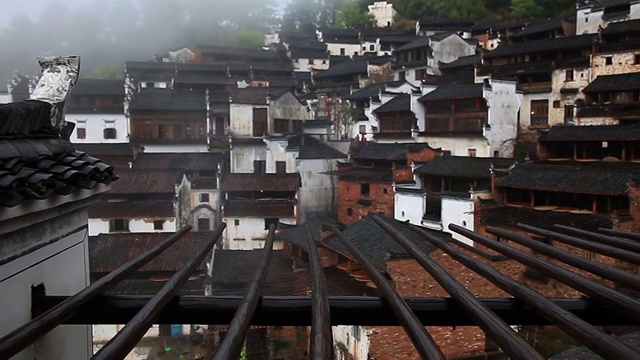 婺源市黄陵村有徽派建筑视频素材