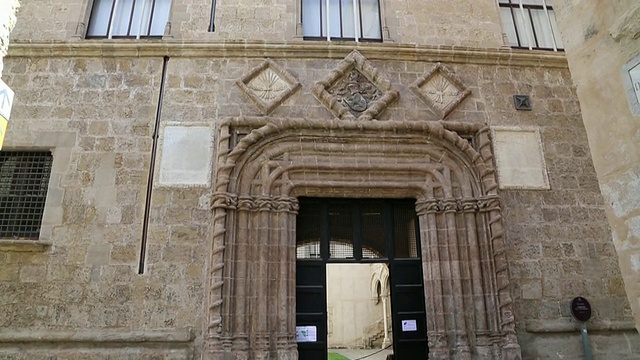 Palazzo Abatellis (Palazzo Patella)，位于西西里岛巴勒莫faÃ§ade视频素材