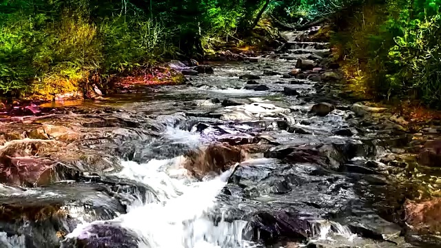 华盛顿州，雷尼尔山瀑布，风景视频下载