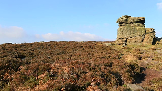 Mother Cap, Millstone Edge, Derbyshire, Peak District National Park，英格兰视频素材