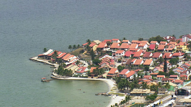 raw houses beach /里约热内卢de Janeiro巴西，WS鸟瞰图视频素材