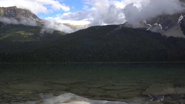 时间流逝的观点，云漂移的山湖视频素材