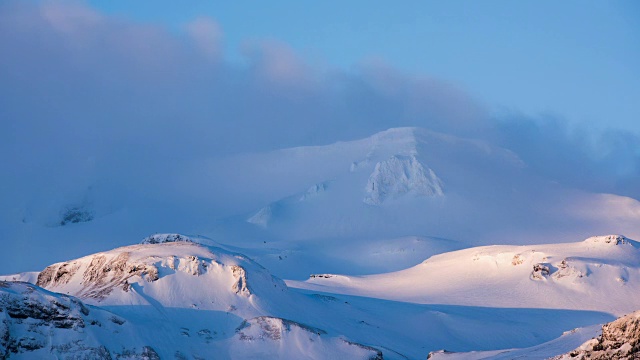 冰岛雪山的时间流逝图视频素材