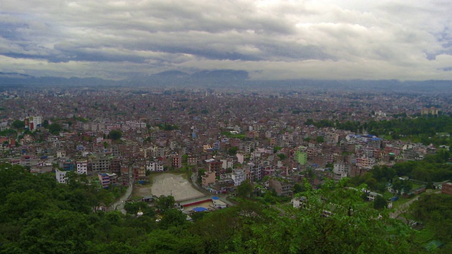 尼泊尔的城市全景。视频素材