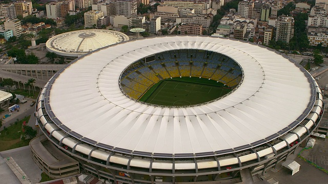 航拍视频MaracanÌ£Stadium -里约热内卢de Janeiro，巴西。视频素材