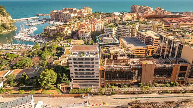 延时:Fontvieille Monaco摩纳哥法国里维埃拉视频素材