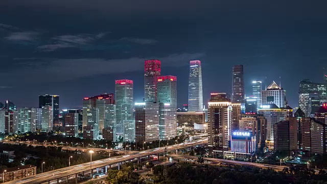 Time Lapse-北京CBD区域(LR Pan)视频素材