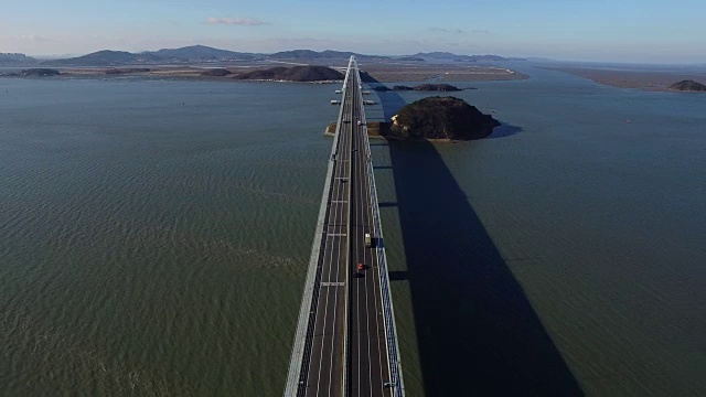 仁川永宗大邱大桥鸟瞰图视频素材