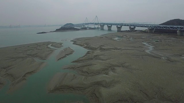 仁川永宗大邱大桥鸟瞰图视频素材