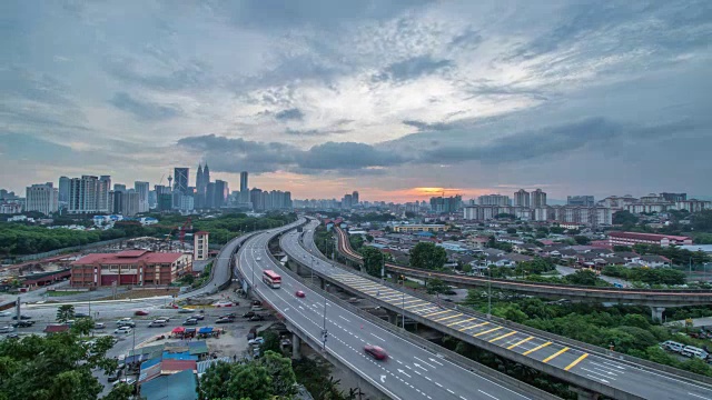 马来西亚吉隆坡市，商业建筑区天际线大厦视频素材