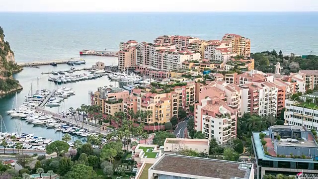 延时:Fontvieille Monaco摩纳哥法国里维埃拉视频素材