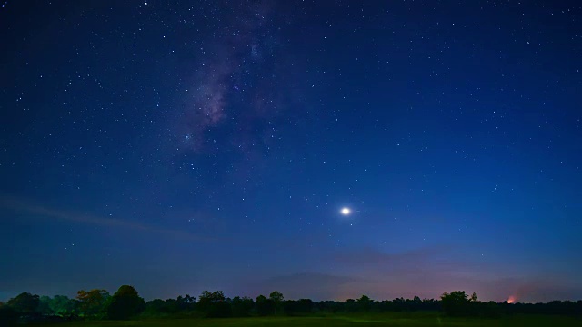 夜空与银河系的时间流逝视频素材