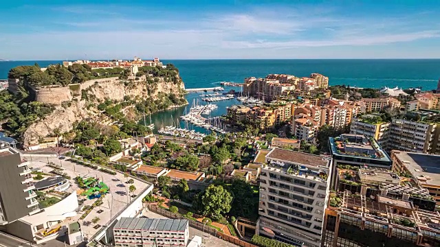 延时:Fontvieille Monaco摩纳哥法国里维埃拉视频素材