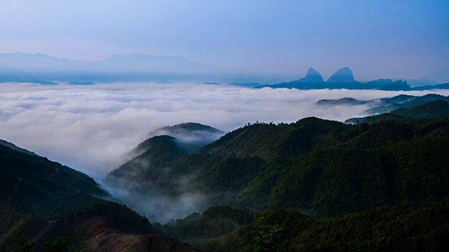 韩国名山布格wisan、麦三山云海景观视频素材