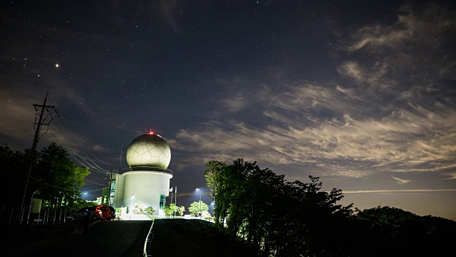 赵庆哲天文台夜景(韩国最好的天文台)视频素材