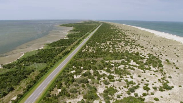 海滩和海/海角哈特拉斯，北卡罗莱纳，美国视频素材