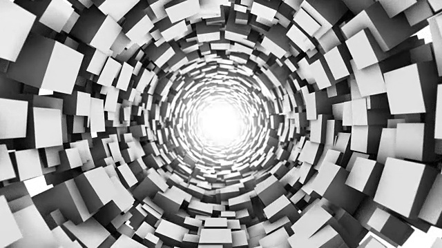 Loopable立方体隧道。抽象的几何图形。视频素材画面1