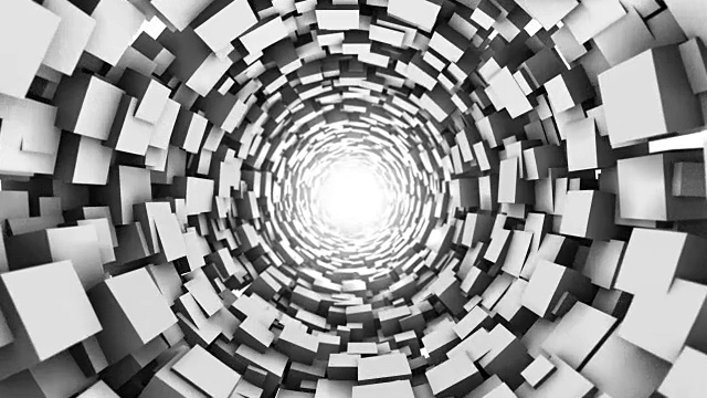 Loopable立方体隧道。抽象的几何图形。视频素材画面2