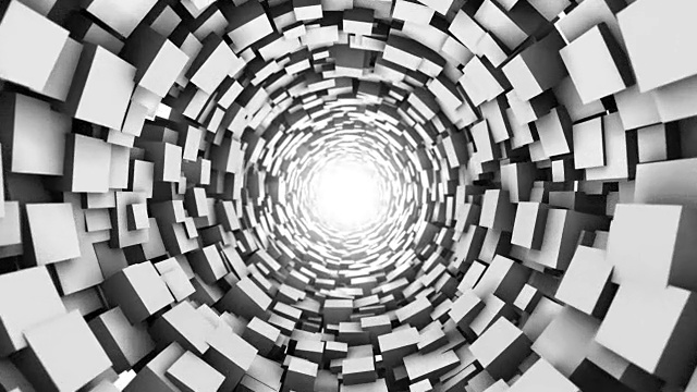 Loopable立方体隧道。抽象的几何图形。视频素材画面3