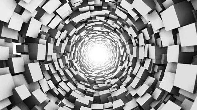 Loopable立方体隧道。抽象的几何图形。视频素材画面4