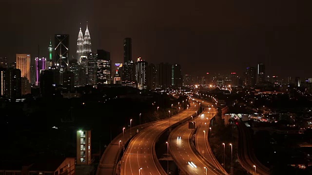 马来西亚吉隆坡夜晚的天际线视频素材